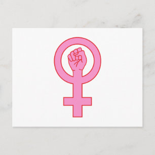 Female symbol with hand postcard