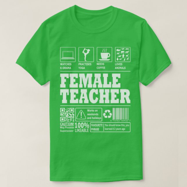 Female Teacher T-Shirt (Design Front)