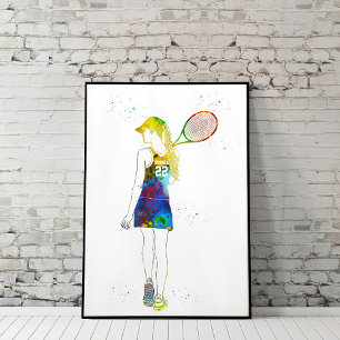 Female Tennis Player Poster