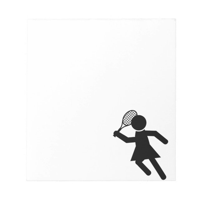 Female Tennis Player - Tennis Symbol Notepad (Front)