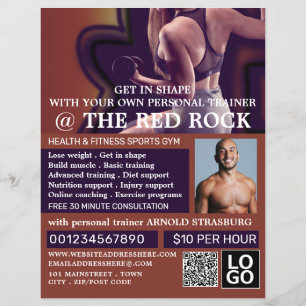 Female Trainer, Personal trainer, Gym Advertising Flyer