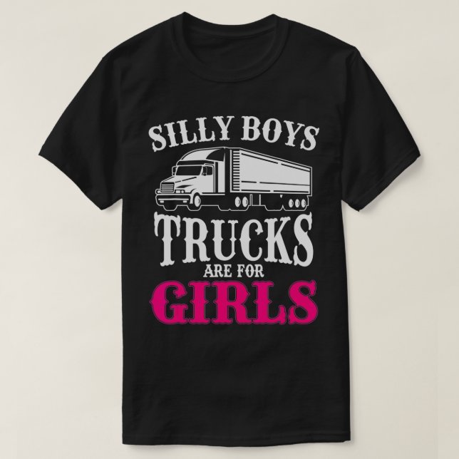 Female Truck Driver Funny Girl Trucker  T-Shirt (Design Front)