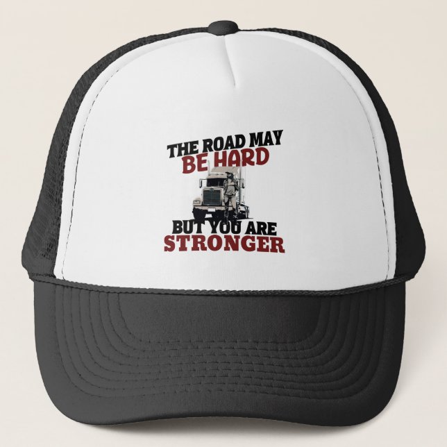 Female Trucker Strong Road Resilient Journey Pride Hat (Front)