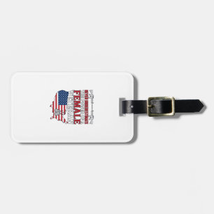 Female Veteran Power Patriotic Vintage Shirt Desig Luggage Tag