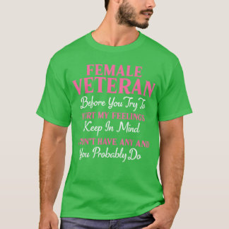 Female Veteran Retired Military Women Veteran Moth T-Shirt