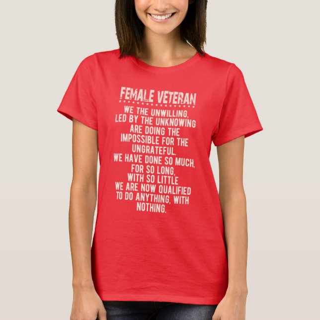 Female Veteran Women Unwilling Women’s  T-Shirt (Front)