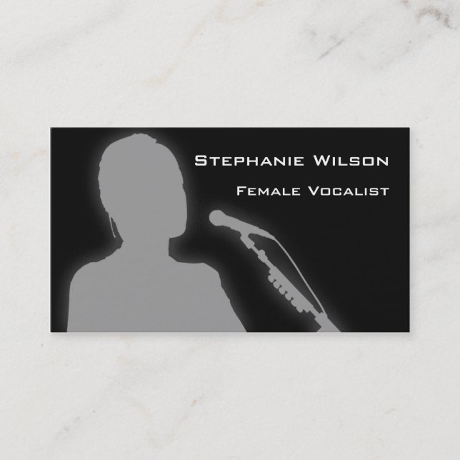 Female Vocalist Business Cards (Front)