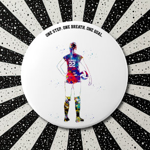 Female Volleyball Player 7.5 Cm Round Badge