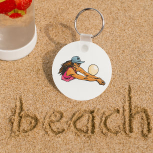 Female Volleyball Player Key Ring