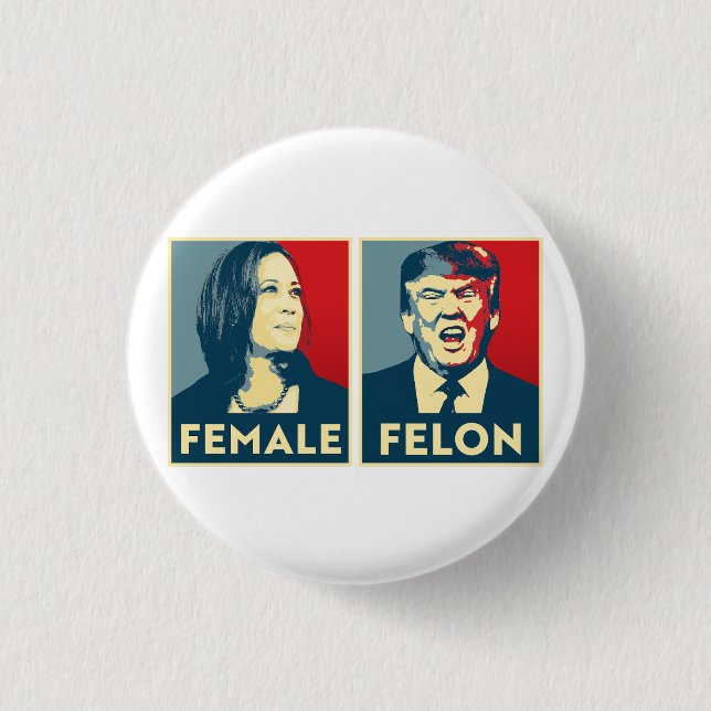 Female vs Felon 3 Cm Round Badge (Front)