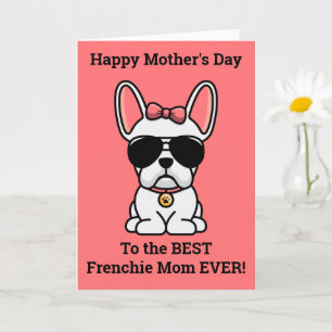 Female White French Bulldog Mother's Day Card