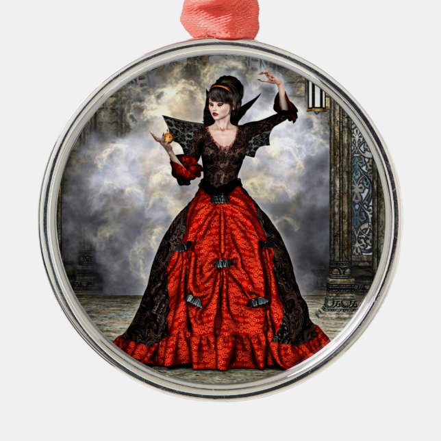 Female Wizard Metal Tree Decoration (Front)