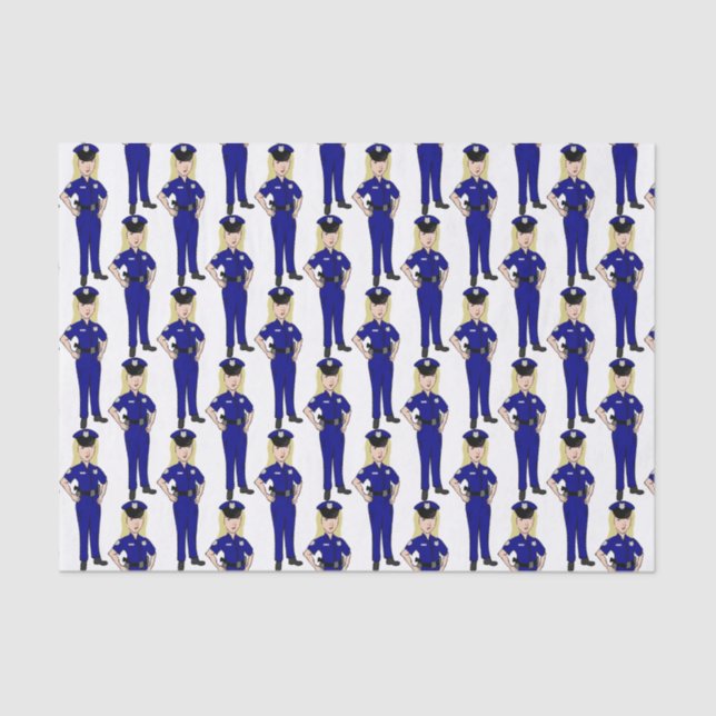 Female Women Police Officer Tissue Paper (Front)