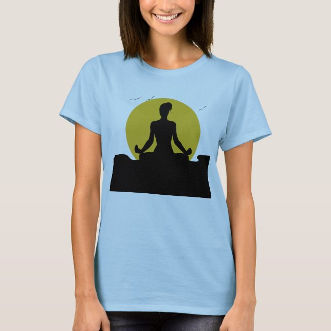 Female  Yoga Meditating Sunshine T-Shirt (Front)