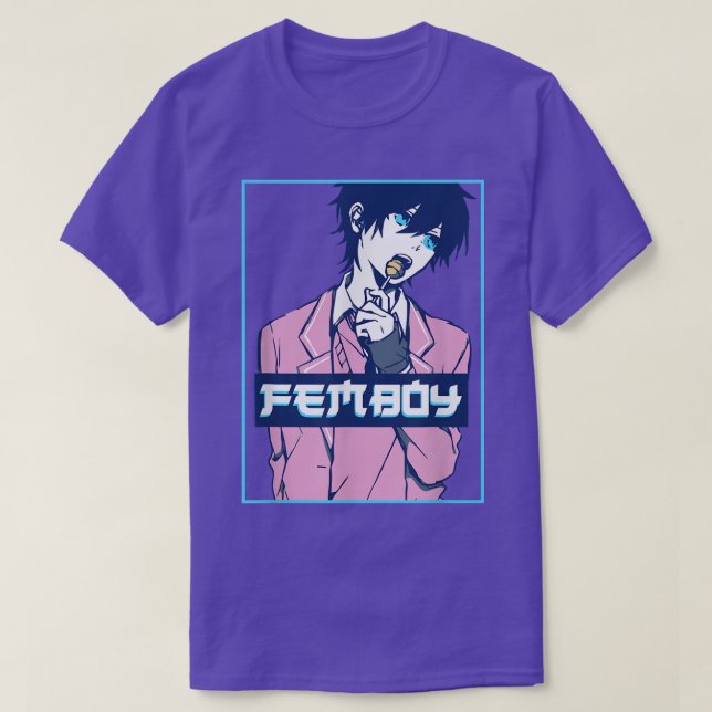 Femboy Aesthetic Japanese Anime Boy Crossdressing  T-Shirt (Design Front)