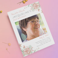 Feminine 50th Birthday Photo Invitation