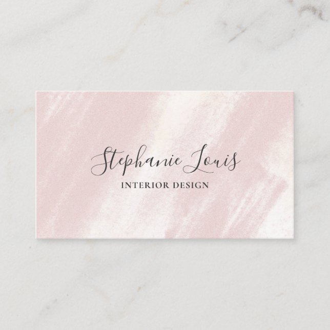 Feminine Abstract Blush Pink Beauty Boho  Calling Card (Front)