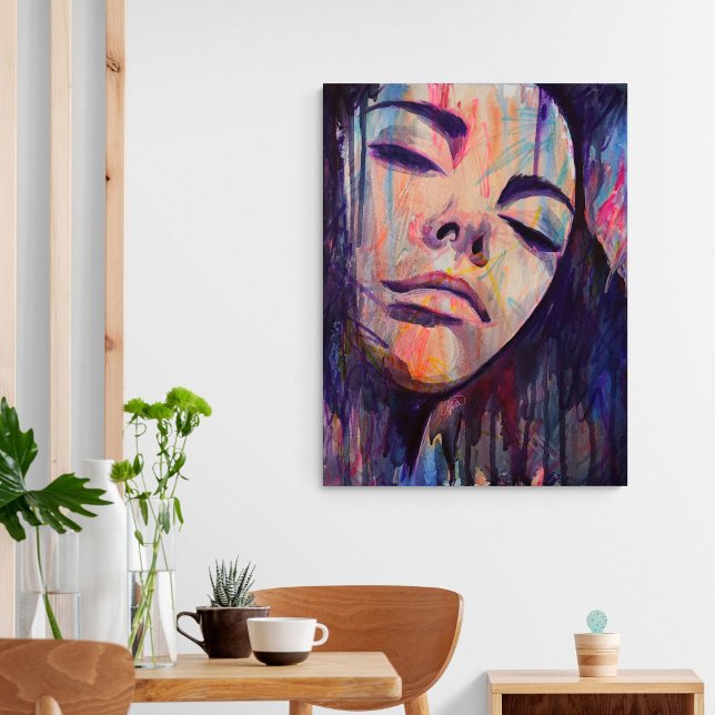 Feminine Abstract Purple Woman Scribble Art Print (Creator Uploaded)