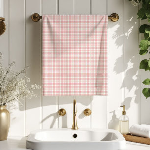 Feminine Bath Towel Rose Gold Plaid for Mum