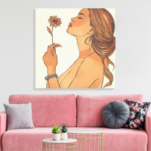 Feminine Beauty Minimalist Canvas Print