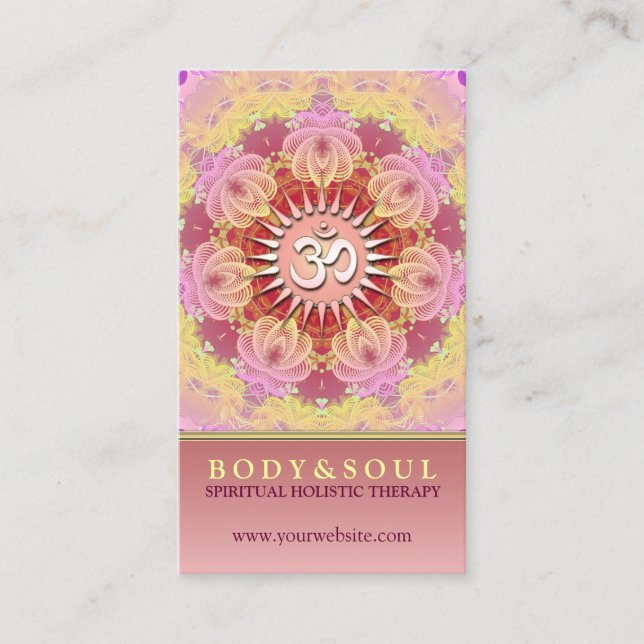Feminine Beauty Om Yoga New Age Business Card (Front)