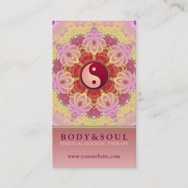Feminine Beauty YinYang Holistic Business Card (Front)