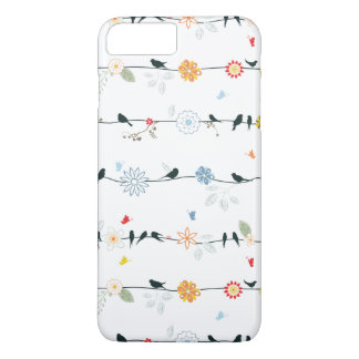 Feminine Birds on a Wire and Flowers Case-Mate iPhone Case
