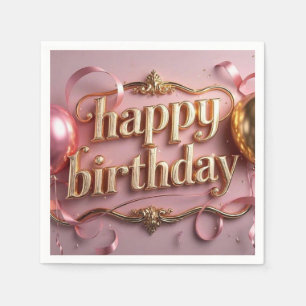 Feminine birthday luxurious elegant extravagant napkin