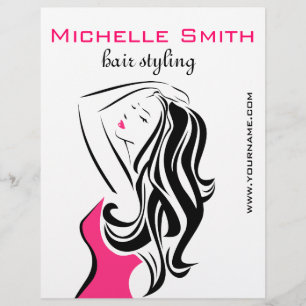 Feminine black and pink Fashion Girl Hair Styling  Flyer