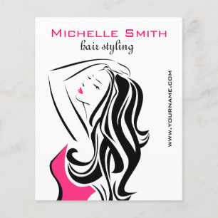 Feminine black and pink Fashion Girl Hair Styling  Flyer