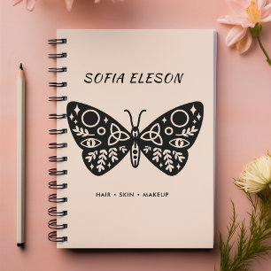 Feminine Black Butterfly & Blush Pink Appointment  Planner