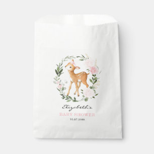 Feminine Blush Floral Woodland Deer Baby Shower Favour Bags