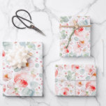 Feminine Blush Pink and White Watercolor Floral  Wrapping Paper Sheet<br><div class="desc">Beautiful,  elegant soft pink flowers and sage greenery wrapping paper sheets. A perfect choice for a girl's or woman's birthday,  for a romantic bridal shower thank you favours...  for a baby shower,  baptism,  and any other occasion.</div>