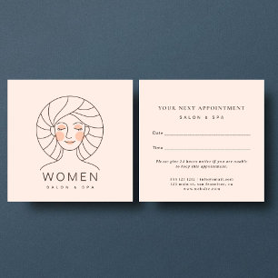 Feminine Blush Pink Salon & Spa Appointment Card