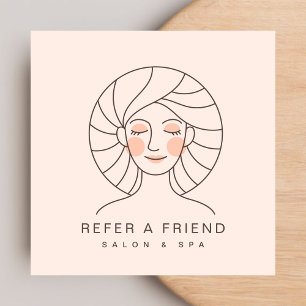 Feminine Blush Pink Salon & Spa Referral Card