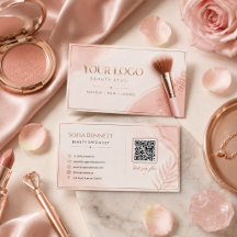 Feminine Blush Rose Gold QR Code Salon Branding