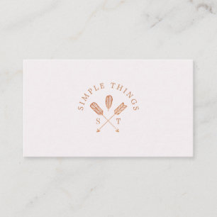 Feminine Bohemian Boho Arrow Crest & Monogram Business Card