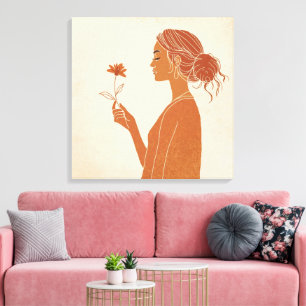 Feminine Boho Portrait Canvas Print