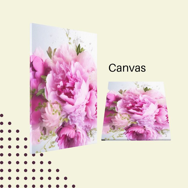 Feminine Bouquet Pink Peonies Floral  Canvas Print (Creator Uploaded)