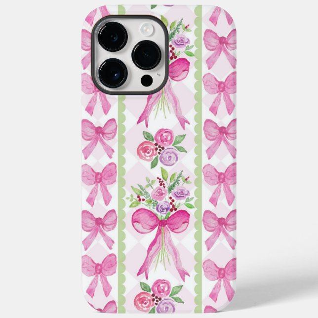Feminine bow floral watercolour design Case-Mate iPhone case (Back)