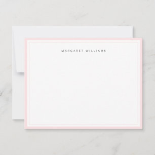 Feminine Chic Blush Pink Border Minimalist Card