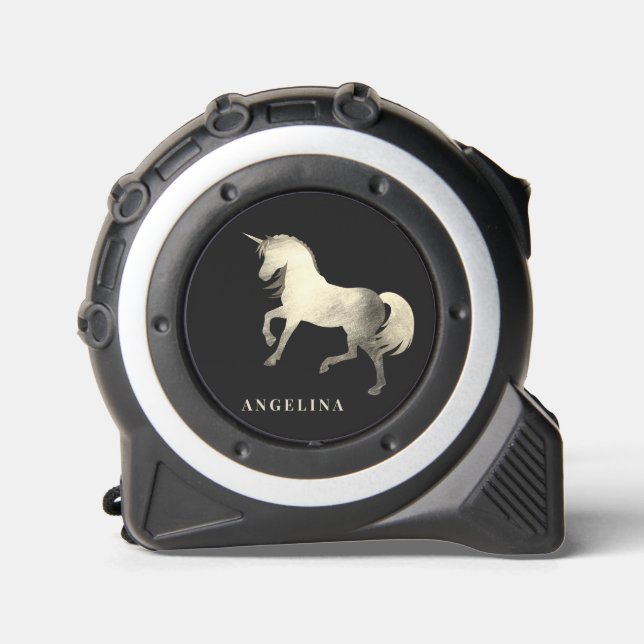  Feminine Classy Black Silver Unicorn Personalised 1 (Front)
