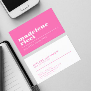 Feminine Colour   Minimalist Company Name on Pink Business Card