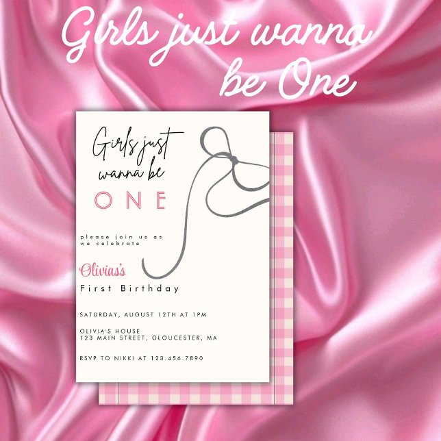 Feminine Coquette Watercolor Pink Cute Bow Invitation (Creator Uploaded)