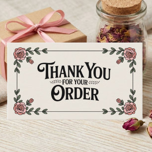 Feminine Elegant Floral Small Business Thank You Card