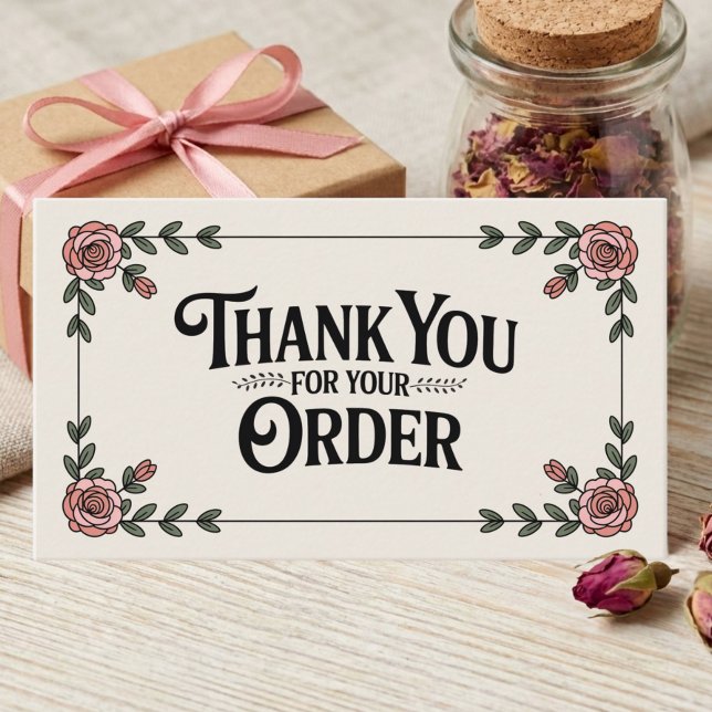 Feminine Elegant Floral Small Business Thank You Card (Creator Uploaded)