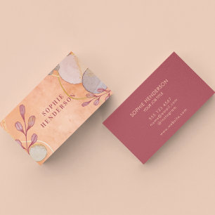 Feminine Elegant watercolor Typography Business Card