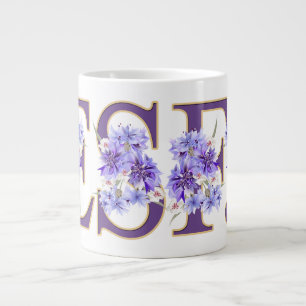 Feminine ESFJ Floral Letter MBTI Giant Coffee Mug
