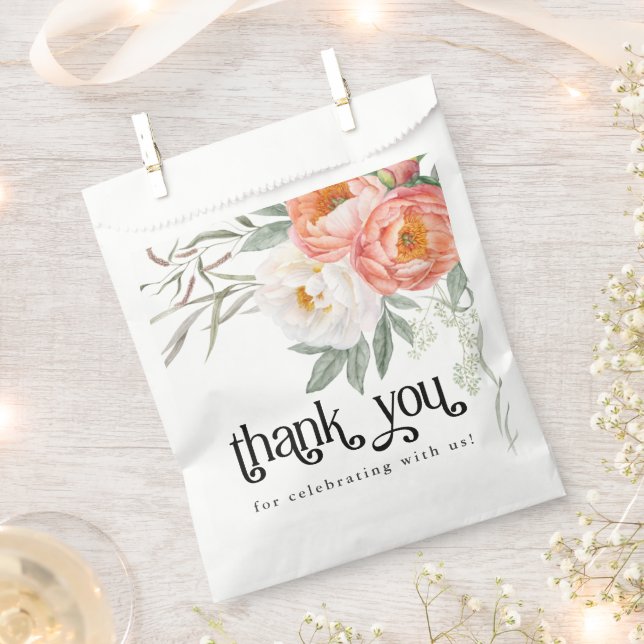 Feminine Floral Baby in Bloom Baby Shower Favour Bags (Clipped)