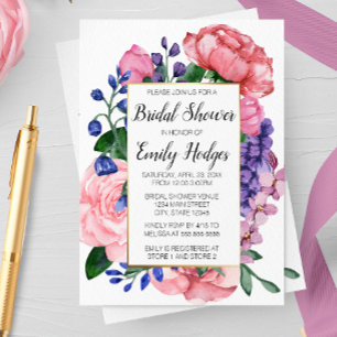 Feminine Floral Bridal Shower Invitation